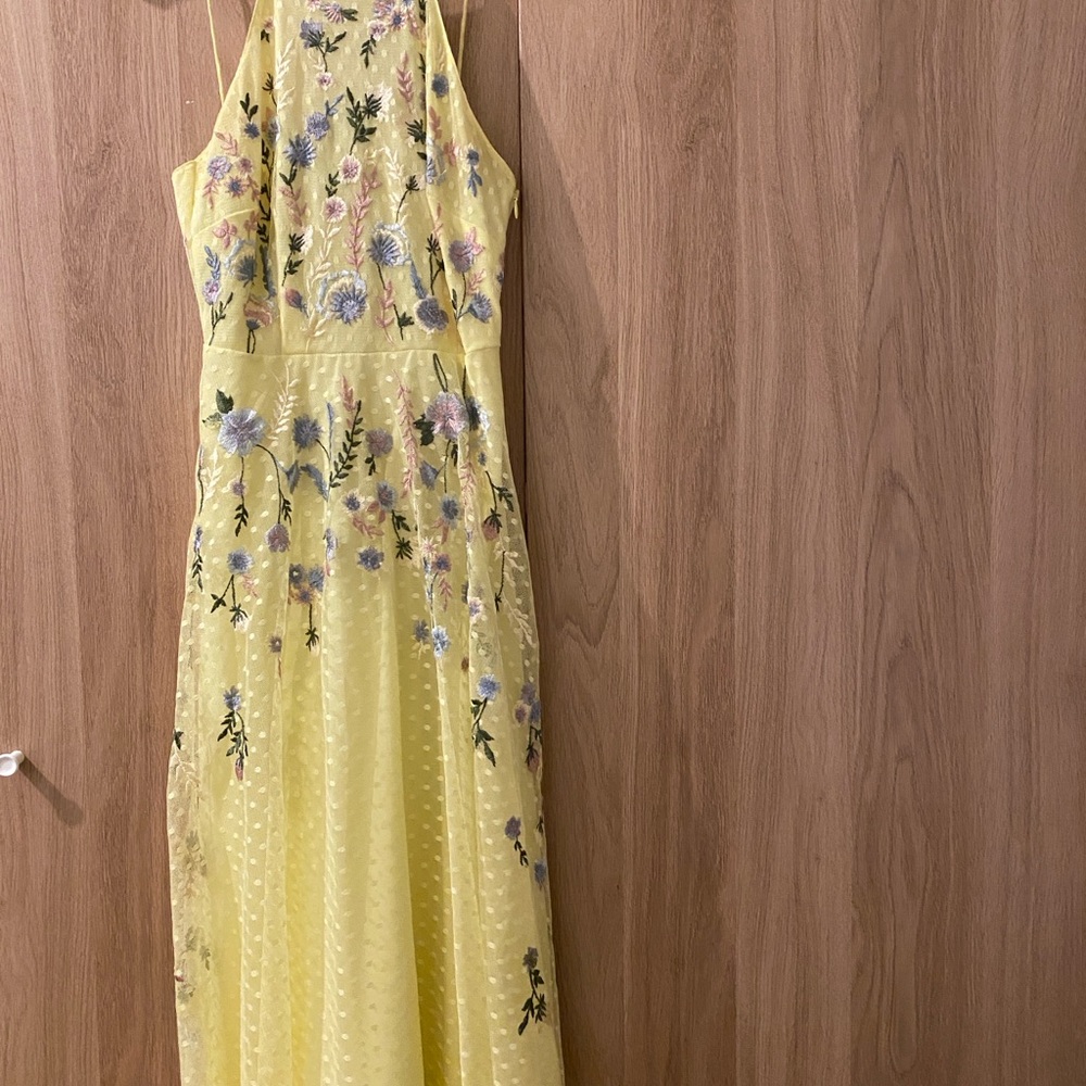ASOS Yellow Floral Embroidered Maxi Dress